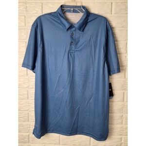NWT Men's size XL Etonic performnace Polo shirt Stripe Blue short sleeve